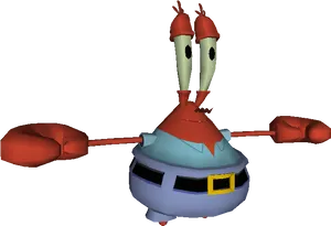 3 D Model Mr Krabs Pose PNG image