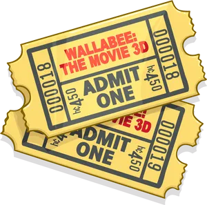 3 D Movie Tickets Illustration PNG image