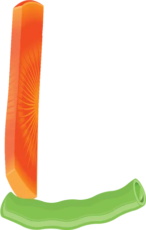 3 D Orange Letter Lon Green PNG image