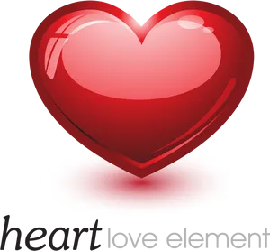 3 D Red Heart Illustration PNG