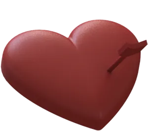 3 D Red Heartwith Arrow PNG