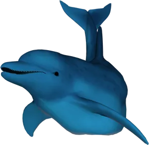 3 D Rendered Blue Dolphin