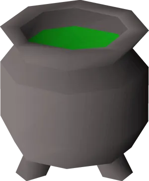 3 D Rendered Cauldronwith Green Potion PNG image