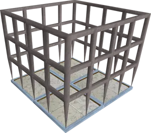3 D Rendered Empty Cage PNG