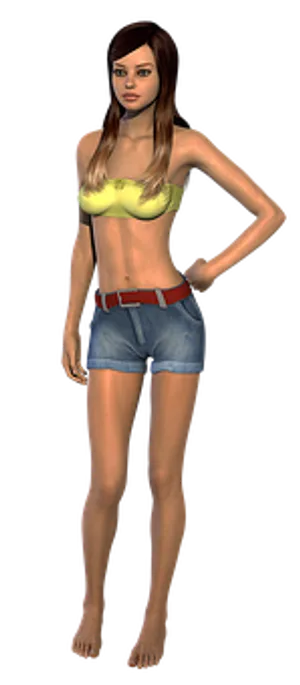 3 D Rendered Female Character PNG image