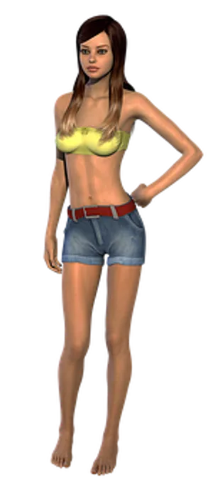 3 D Rendered Female Character Standing
