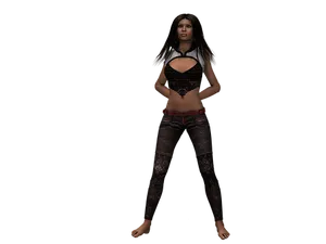 3 D Rendered Female Character Standing