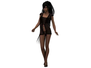 3 D Rendered Female Characterin Lingerie