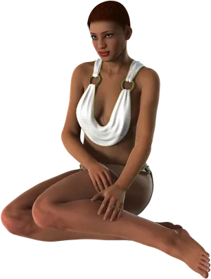 3 D Rendered Female Model Posing PNG image