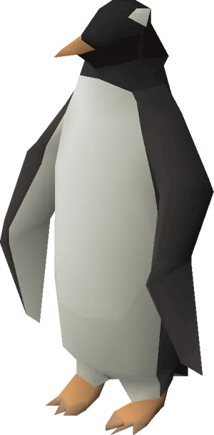 3 D Rendered Penguin Model PNG