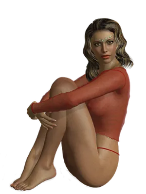 3 D Rendered Seated Woman