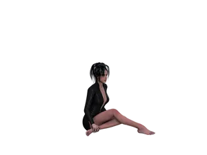 3 D Rendered Womanin Black Outfit