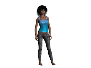 3 D Rendered Womanin Casual Attire
