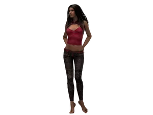 3 D Rendered Womanin Casual Attire