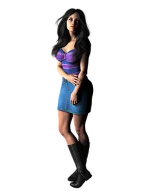 3 D Rendered Womanin Casual Outfit