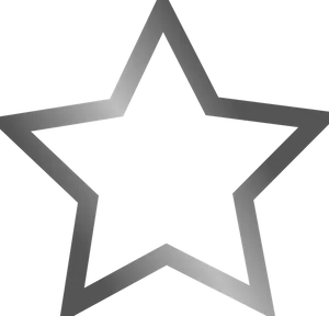 3 D Silver Star Outline PNG