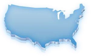 3 D Style U S A Map Outline PNG