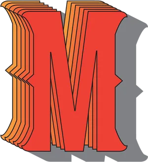 3 D Styled Letter M Illustration PNG
