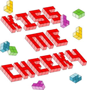 3 D Tetris Blocks Spelling Just One Week PNG image