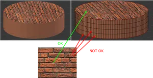 3 D Texture Wrapping Comparison PNG image