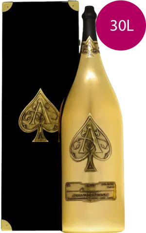 30 L Aceof Spades Champagne Bottle PNG