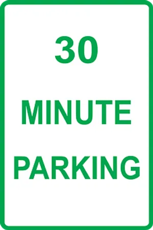 30 Minute Parking Sign PNG image