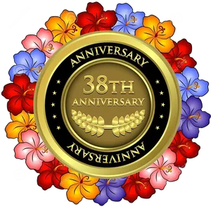 38th Anniversary Celebration Seal PNG image