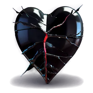 3d Black Broken Heart PNG 06252024 PNG