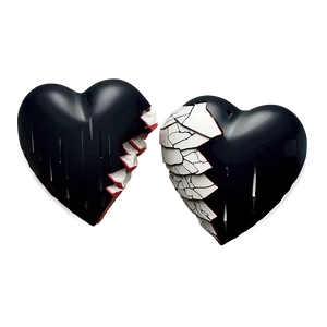3d Black Broken Heart PNG 77 PNG