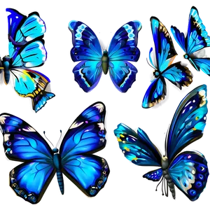 3d Blue Butterflies PNG 13 PNG
