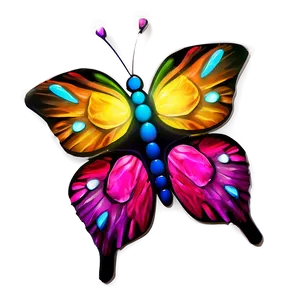 3d Butterfly With Bright Colors PNG 06292024 PNG