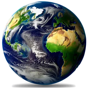 3d Earth With Blue Oceans Png 7 PNG image