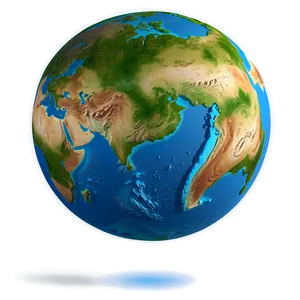 3d Earth With Ocean Currents Png 06292024 PNG image