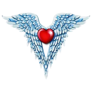 3d Heart With Wings PNG 4