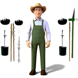 3d Man Farmer PNG 06272024