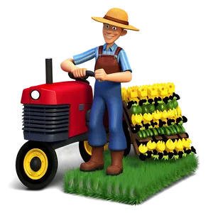 3d Man Farmer PNG Mov58