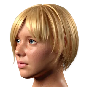 3d Model Blond Hair PNG 06262024