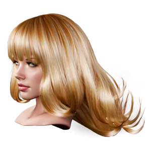 3d Model Blond Hair PNG Mgc68