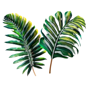 3d Palm Leaves PNG Emb