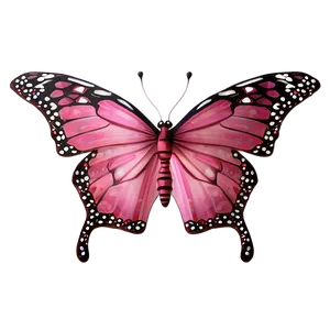3d Pink Butterfly PNG Qbj