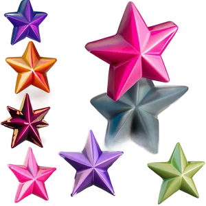 3d Pink Stars PNG Bqi PNG