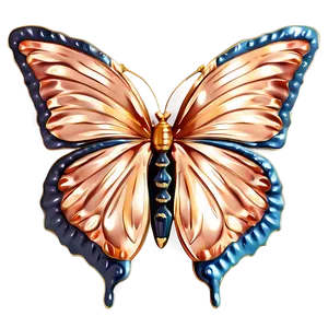 3d Rose Gold Butterfly PNG Kdx