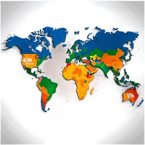 3d World Map Vector PNG 34