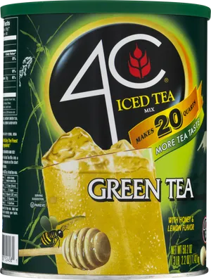 4 C Green Tea Iced Tea Mix Container PNG image