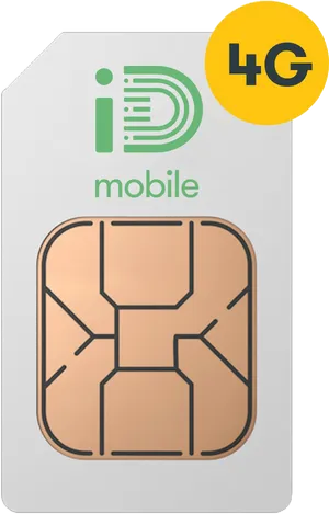 4 G I D Mobile S I M Card PNG image