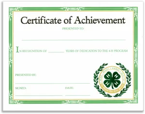 4 H Program Certificateof Achievement PNG image