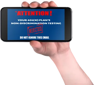 401k Plan Non Discrimination Test Rejection Notification