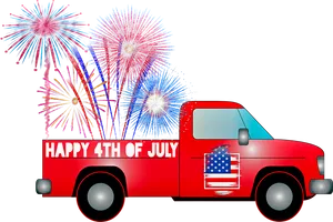 4thof July Fireworks Truck Celebration PNG image