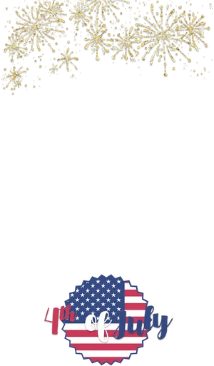 4thof July Fireworksand Flag Graphic PNG image