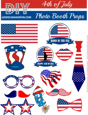 4thof July Photo Booth Props PNG image
